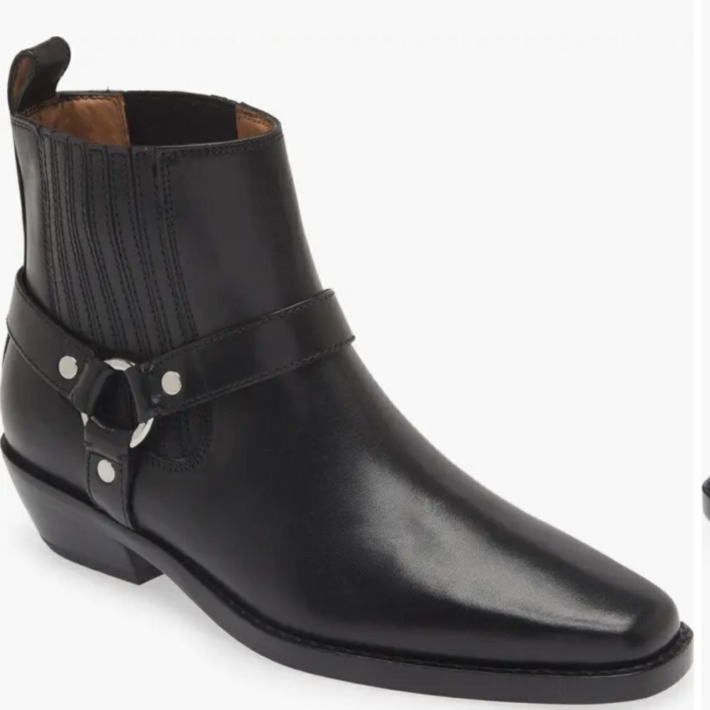 Madewell The Santiago Western Black Leather Ankle Boot US 11